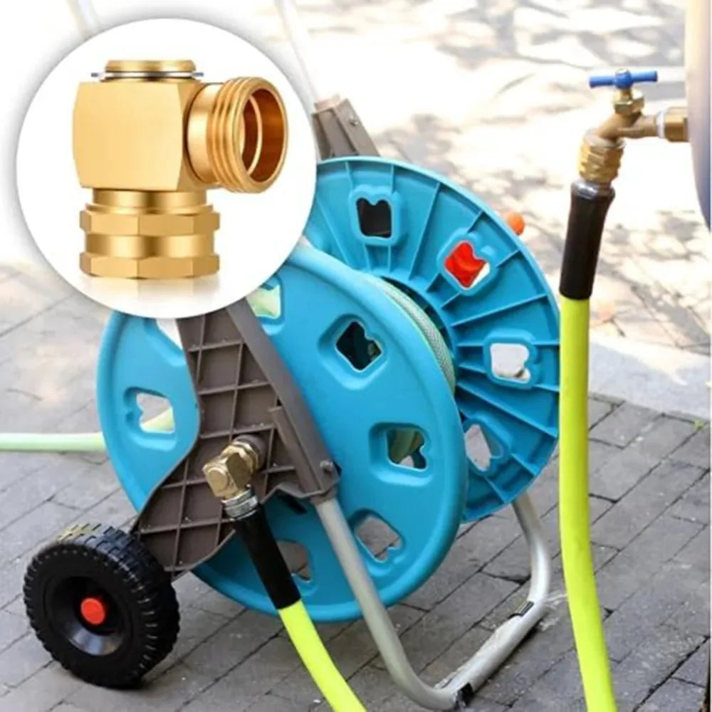 High Quality 90 Degree Hose Swivel Elbow Solid Brass Adjustable Hose Kink Protector Elbow Connector Quake