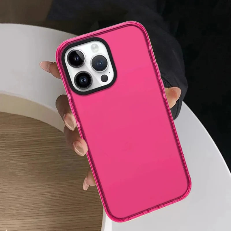 Candy Color Plain Transparent Magnetic Phone Case Cover for IPhone 14 15 16 17 18 Pro Max Case Quake