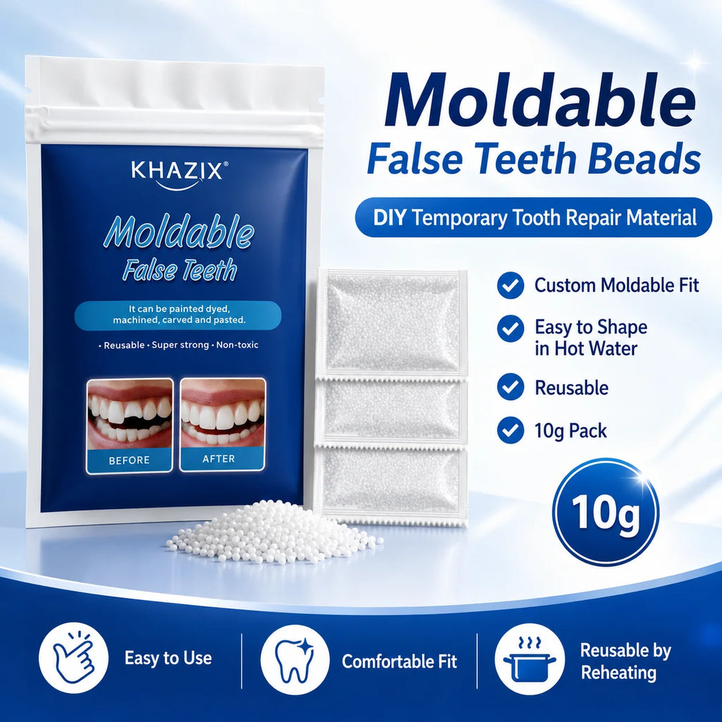 10g Temporary Teeth Beads DIY Cosmetic Smile Fix Moldable White Beads Easy to Shape for Natural-Looking Teeth Quake