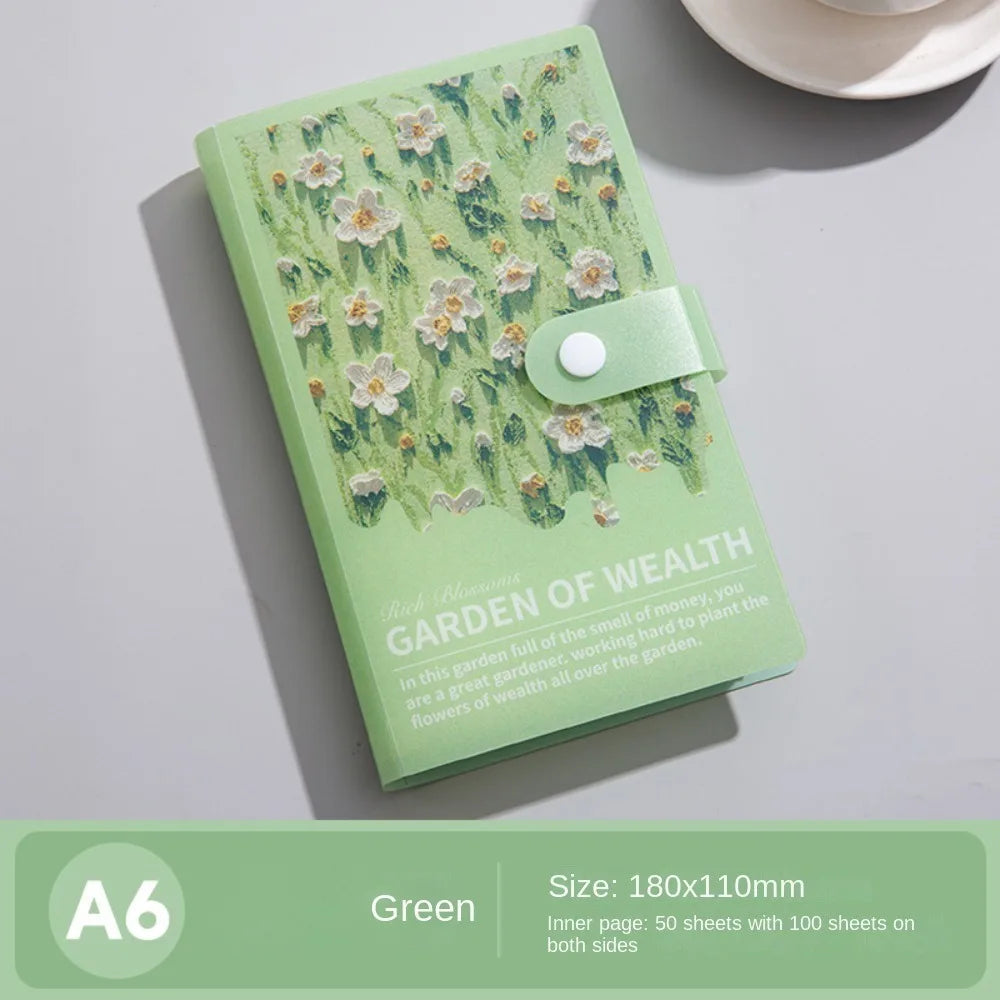 Save Money 100 Envelopes Money Saving Challenge Waterproof Reusable Mini Binder Savings Challenge Oil Painting Quake Green