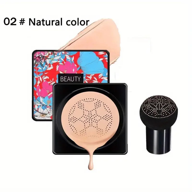 Mushroom Head Air Sponge BB Cream Foundation,Full Coverage, Long-lasting Moisturizing,Concealer Base Makeup,Natural Nude makeup Quake 02