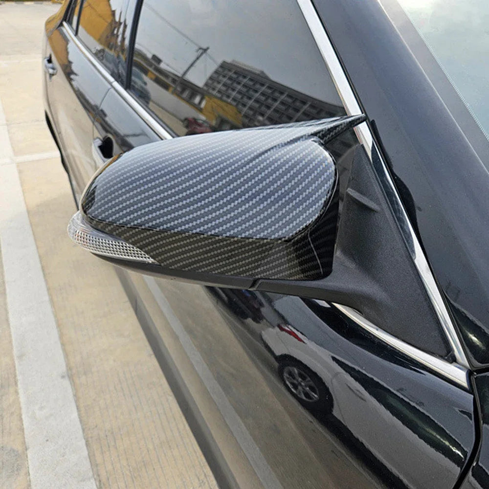 For Toyota Camry Corolla Avensis Auris Car Sticker Rearview Side Mirror Cover Wing Cap Exterior Door Rear View Case Trim Carbon Quake