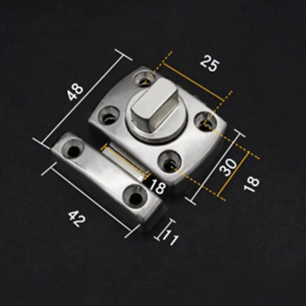 Security Door Bolt Zinc Alloy Rotate Latch Compact Durable Lock for Room Door Cabinet Window Safety Quake