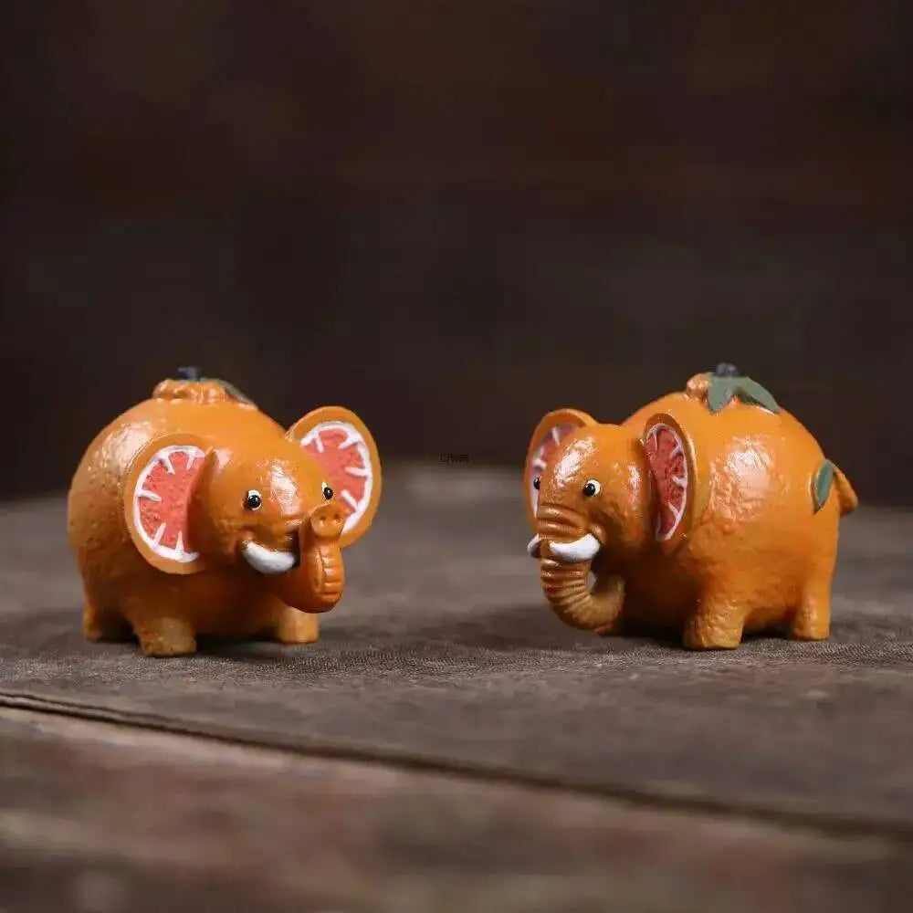 Yixing Zisha Tea Pet Elephant Ornament Original Mineral Handmade Creative Orange Object Prime Minister Tea Play Tea Table Tea Quake