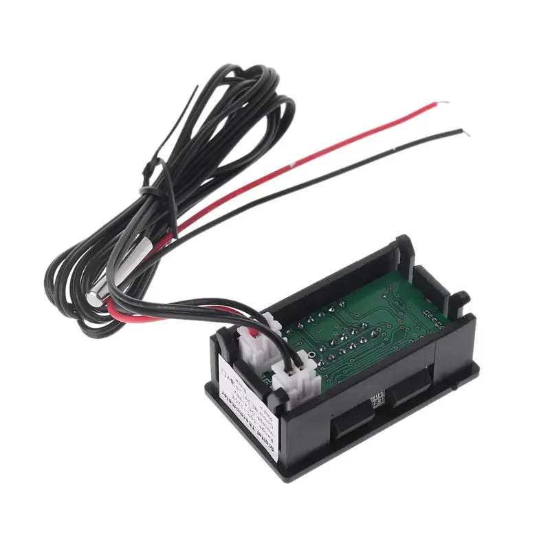 2-in-1 Car Thermometer Voltmeter Square LED Display Digital Voltage Gauge Meter for Most 12-24V for Cars Quake