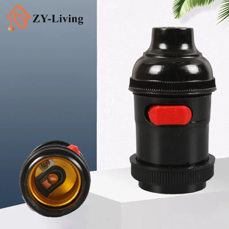 1pcs E27 Bakelite Plastic Lamp Holder Socket Lamp Holder Socket Base LED Terminal Bulb Types Vintage For Bedroom Office Quake