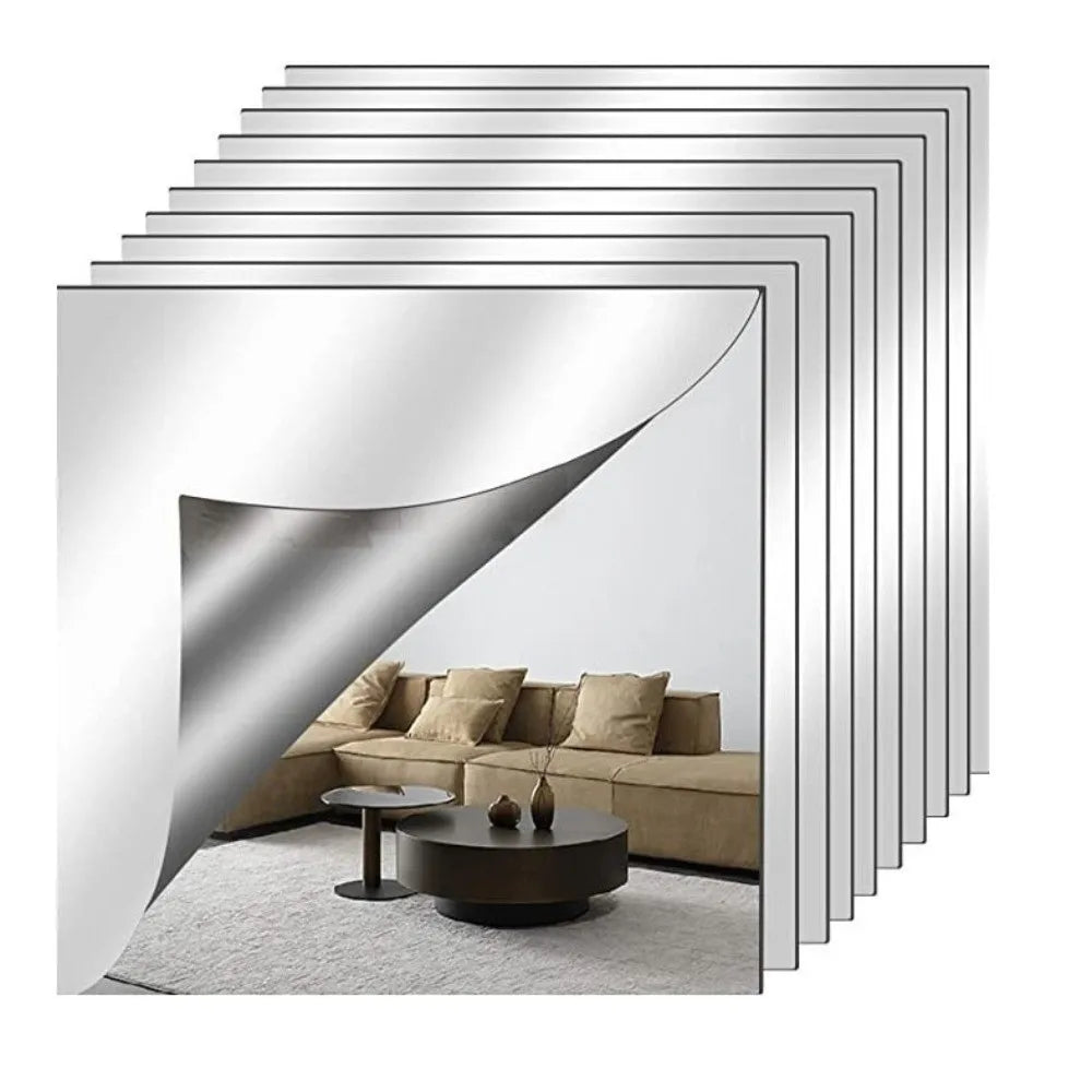 1pc Self Adhesive Acrylic Mirror Sheet 1.6mm Thick Shatterproof Non Glass Mirror Stickers Simple DIY Craft Makeup Mirror Quake
