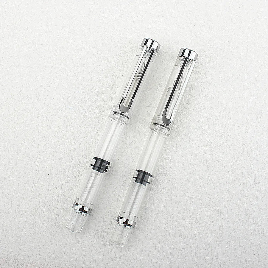 Special Offer Piston Fountain Pen Fine Nib 0.5mm Transparent Piston Ink Pen School Business Office Gift Writing Pen Quake