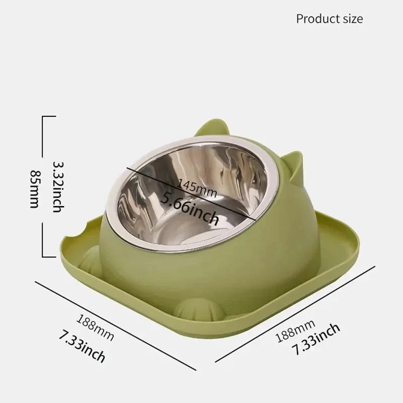 Anti-Tipping Fun Cat Dog Bowl Tilted Non-Slip Anti-Ant Water Added Pet Feeding Bowl Quake