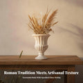 Decorative Fluted Vase Vintage-Influenced, Vase with Pedestal Base, Rustic, Quake S