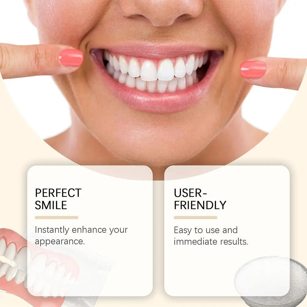 Reusable Denture Set for Aesthetic Smile Enhancement Soft Comfortable Food Grade Silicone Teeth Cover Easy Clean Long Term Use Quake