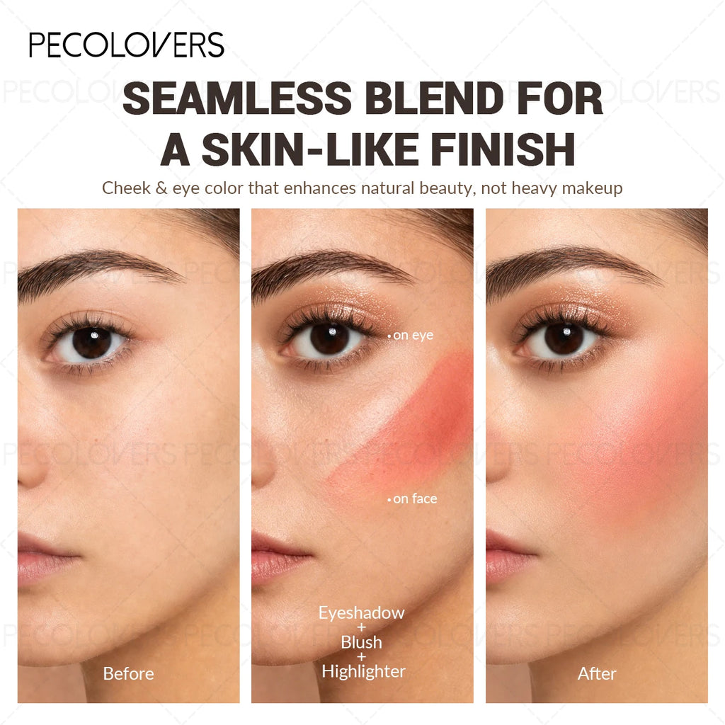 Multi Layer Powder Blusher, Powder Blusher Highlight, Brighten Face, Waterproof and Durable, Multi-functional Cosmetics Quake