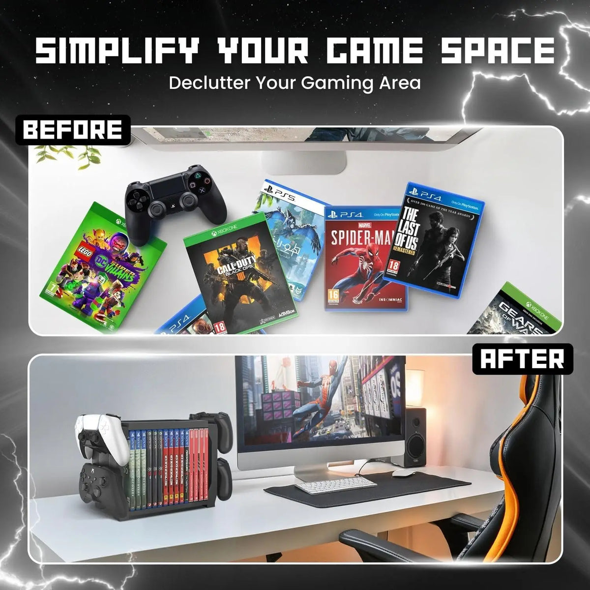 PS5 multifunctional gaming CD storage medium, headphone holder, stand Quake