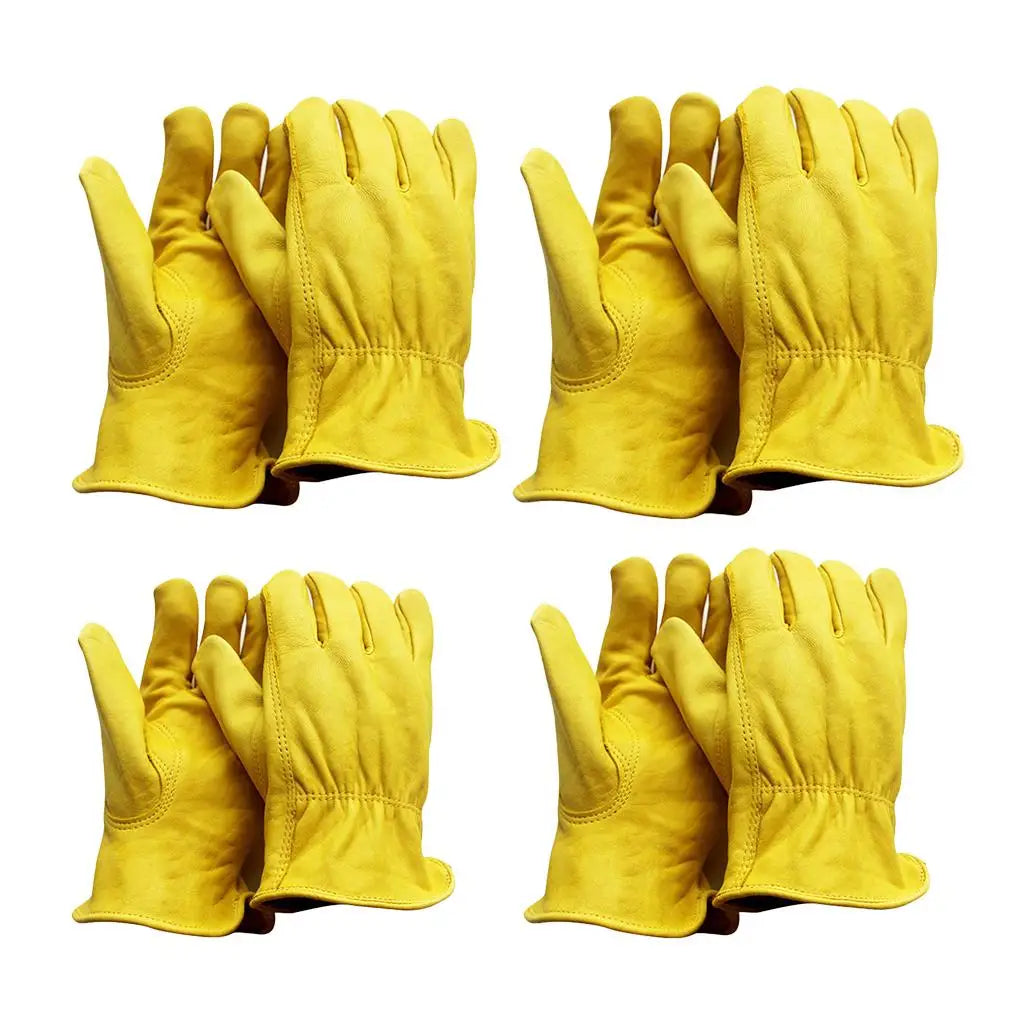 Soft Leather Work Gloves Reinforced Safety Gloves for Gardening Construction Welding and Manual Tools Quake