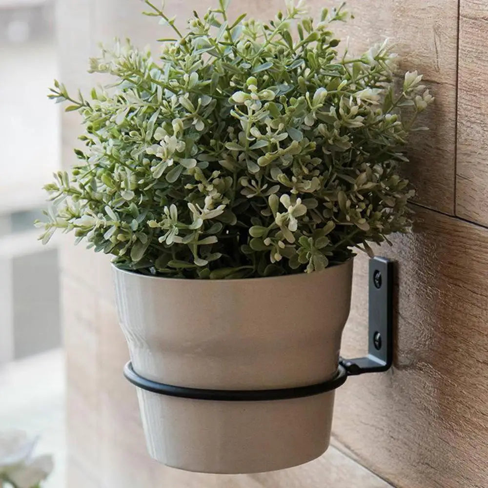 Sturdy Railing Outdoor Decor Planters Rack Flower Pot Holder Ring Planter Pot Stand Wall Mounting Quake