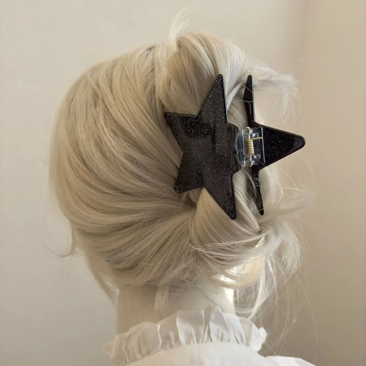 Korean Fashion Star Shaped Hair Claw Y2k Punk Hair Clip Clamp Irregular Acetate Shiny Star Claw Hairpin Party Hair Accessories Quake balck