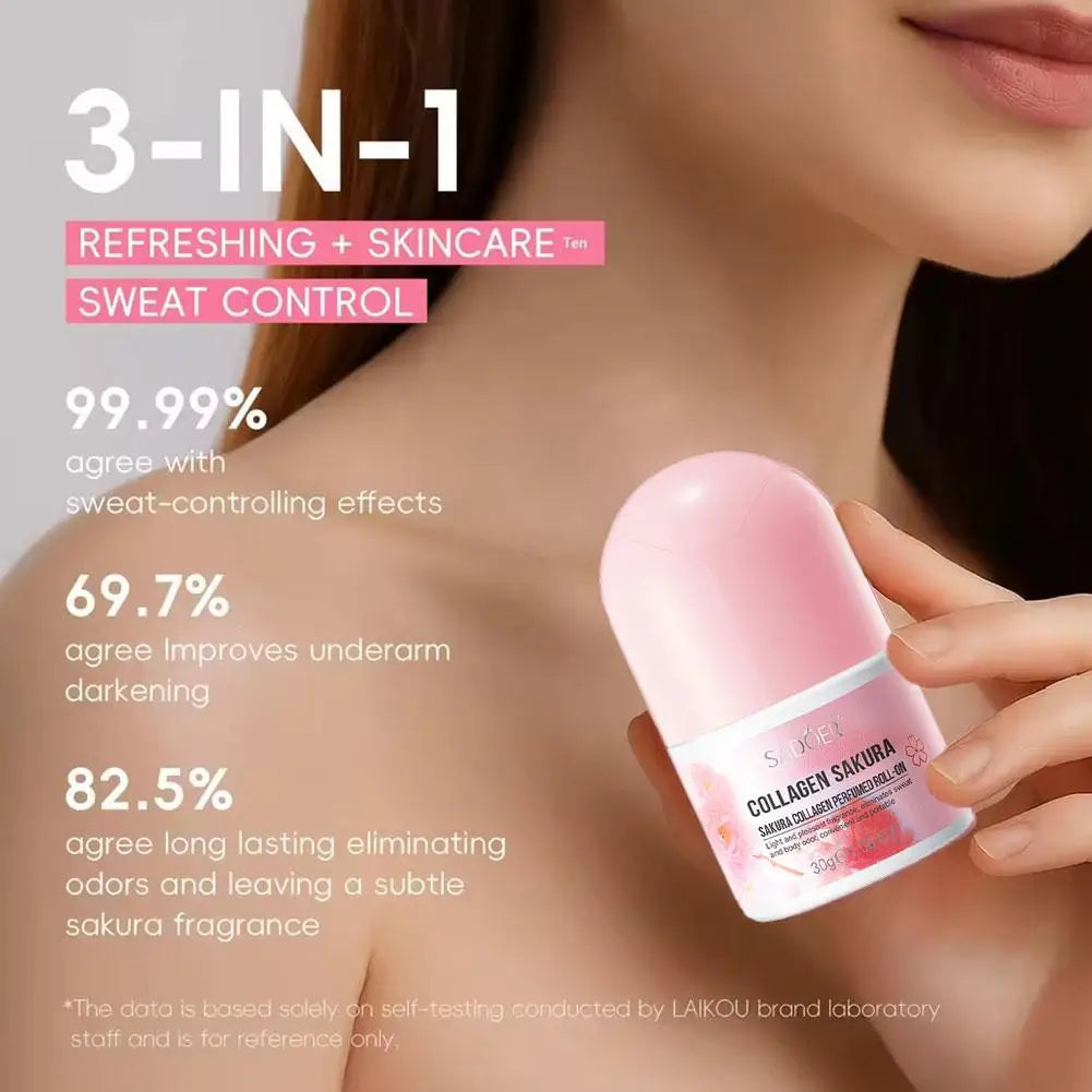 Sakura Body Odor Antiperspirant Hair Inhibitor Roll Long Lasting Underarm Sweat Deodorizer Dry Removal Eliminate Badly Smell Quake
