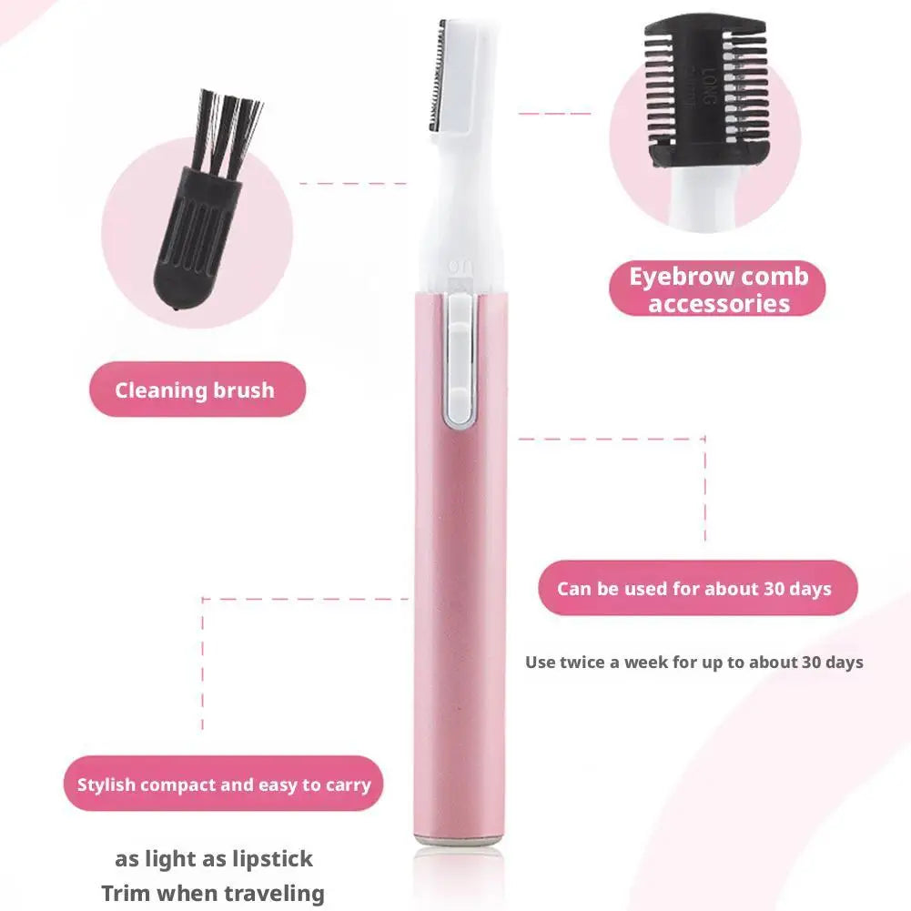 All-in-1 Facial Hair Trimmer with Rinseable Blades for Women, Battery-Powered for Eyebrows, Face Hair, Nose, Ear, Light Grooming Quake