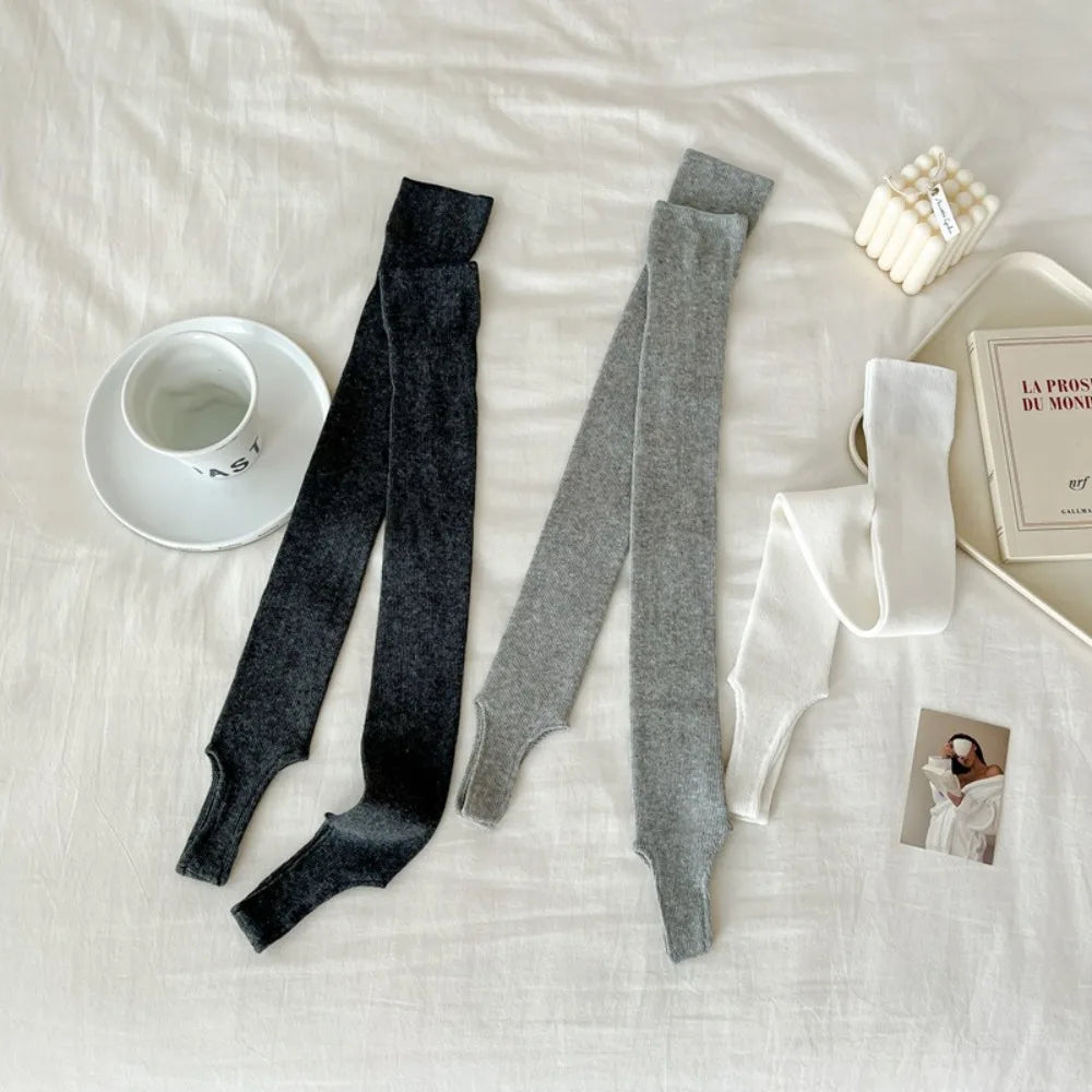 New Over Knee-High Women Stockings Thin Solid Color Long Knee Sock Breathable Cotton Long Knee High Socks Ladies Quake