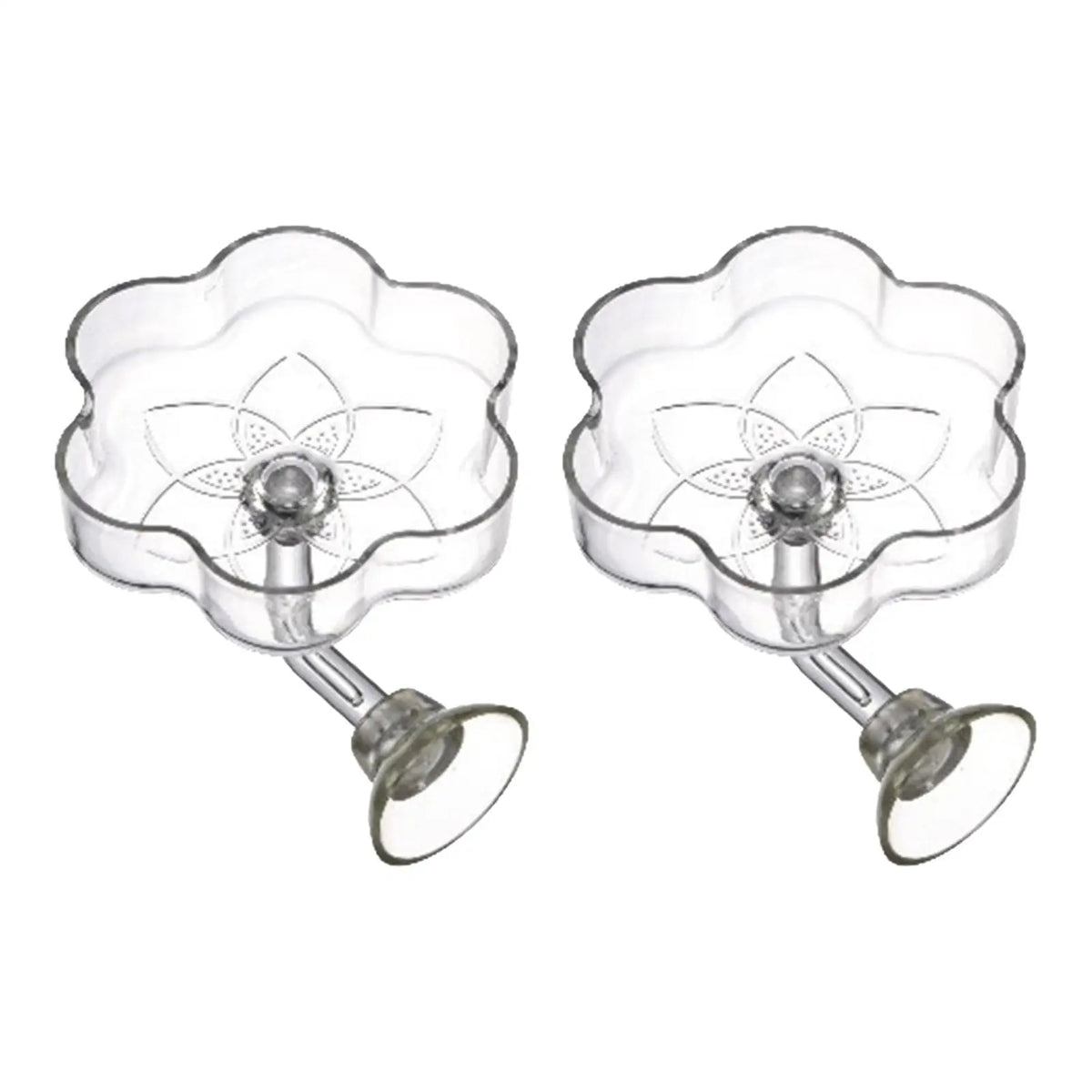 Transparent Acrylic Mini Shrimp Feeder Dish for Aquarium Fish Food Holder with Easy Clean Suction Support Quake Six petaled flower