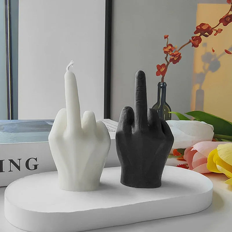 1pc Universal Creative Candles Middle Finger Shaped Gesture Scented Candles Durable Funny Quirky Gifts Home Decoration Ornaments Quake