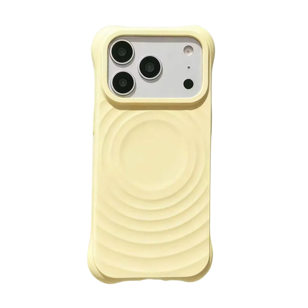 608233 Wave Magnetic Phone Cover for IPhone 13 14 15 16 17 18 Pro Max Case for IPhone 18Pro Quake sorbet yellow iPhone 15 Pro Max