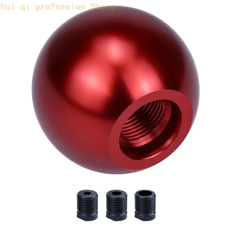 Universal Ball Shifter Knob Anodized Aluminum Ergonomic Design for Enhances Grip Easy Installation on Manual Automatic H8WE Quake Red CN