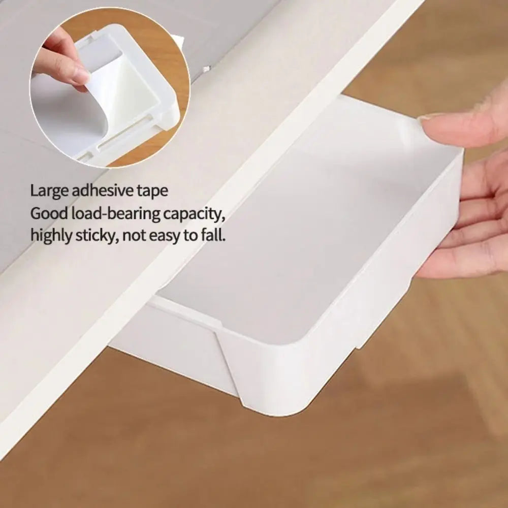 Self-Adhesive Table Shelf Storage Box Multifunction Large Capacity Undertable Drawer Space-saving Under Desk Drawer Quake