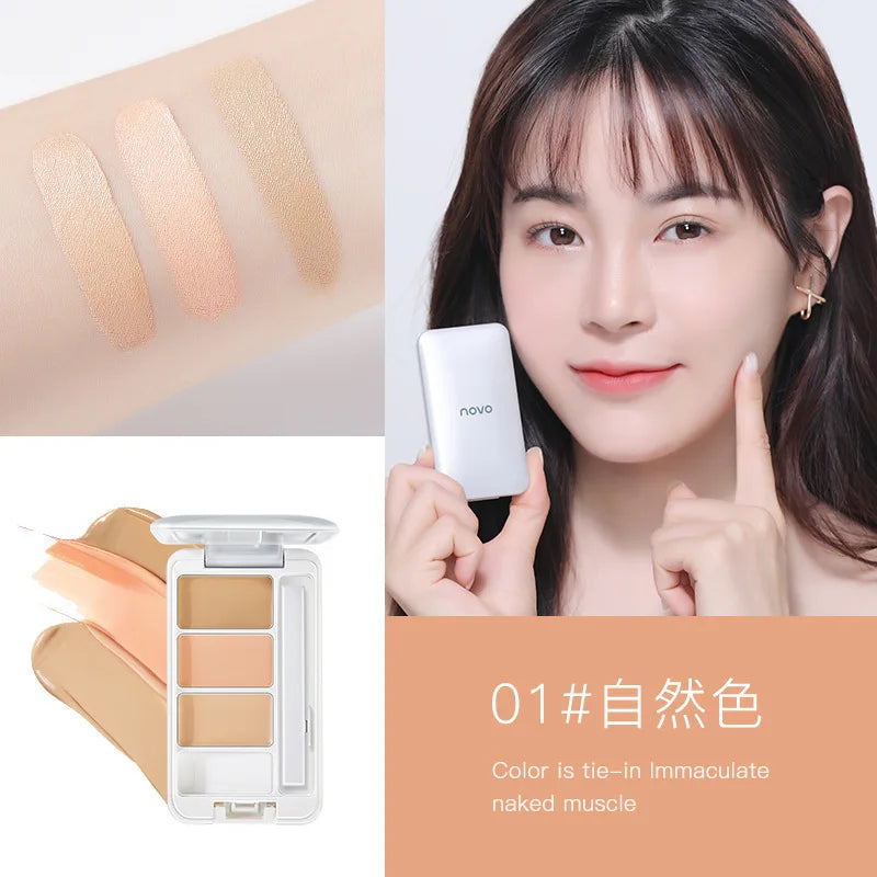 Makeup NOVO Two-Color Concealer Light & Flawless Acne Marks Freckles Dark Circles Under-Eye Bags Spots Covering Beauty Makeup Quake 01