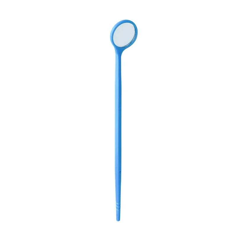 New Stainless Steel Mouth Mirror Teeth Cleaning Oral Check Dental Mirror Filling Makeup Eyelashe Extension Inspection Mirror Quake Blue Plastic