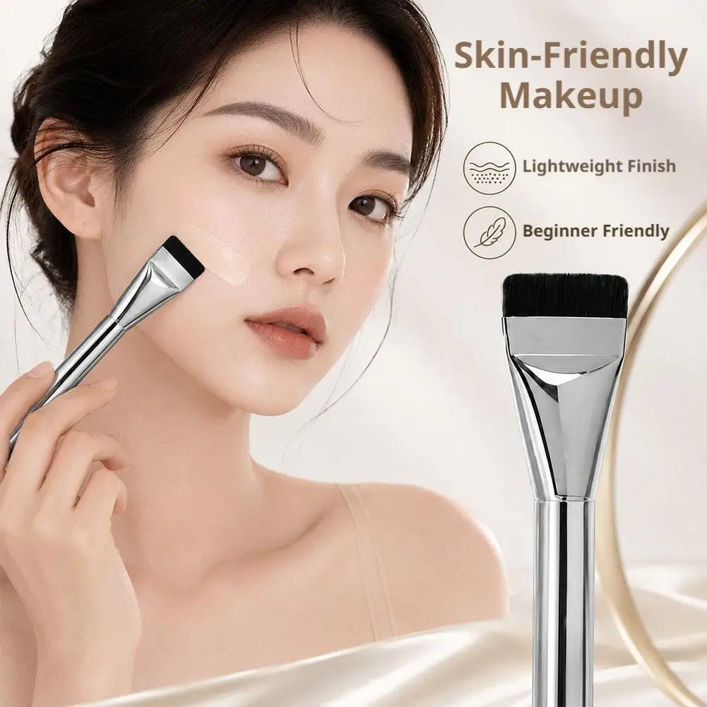 1/2PCS Foundation Brush for Liquid Makeup, Flat Spatula Liquid Foundation Brush, Thin Blade Face Makeup Brush for Blending Cream Quake