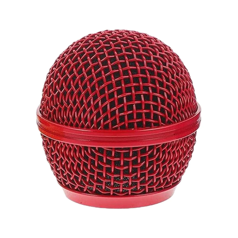 1 PC For Shure SM58 Wireless Microphone Replacement Metal Microphone Grille Replacing Professional Mic Ball Head Mesh Grilles Quake Red