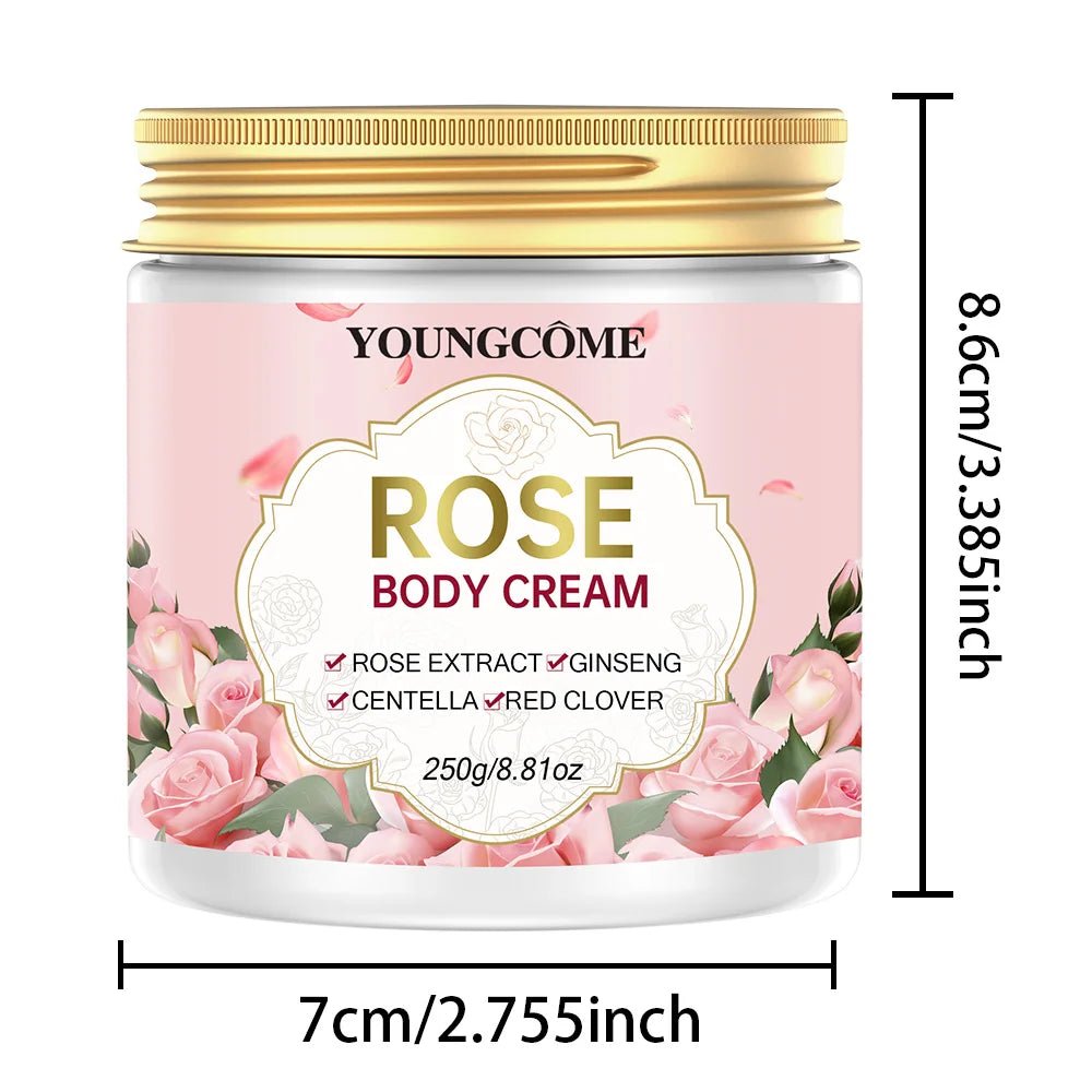 Rose Body Cream Whitening Intimate Areas Underarm Knee Buttocks Private Bleach Remove Melanin Waterproof Brighten Nourish Cream Quake 250g