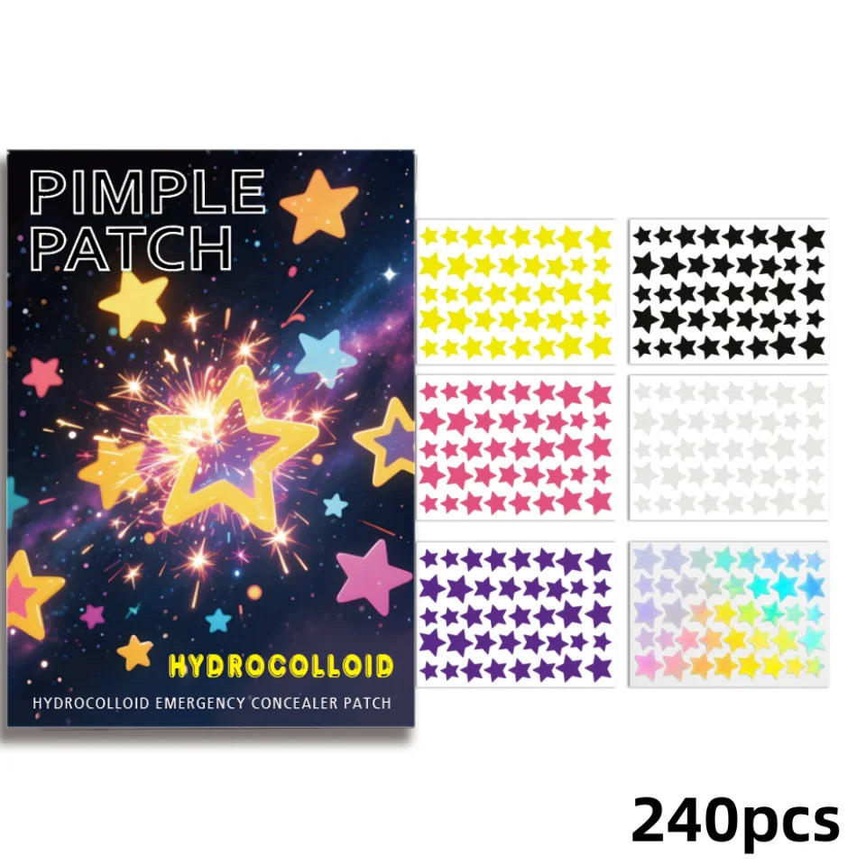 240pcs Star Pimple Patches For Face Hydrocolloid, Absorbing Cover, Tea Tree, Hydrocolloid Acne Patch, Cute Star Pimple Quake 240pcs