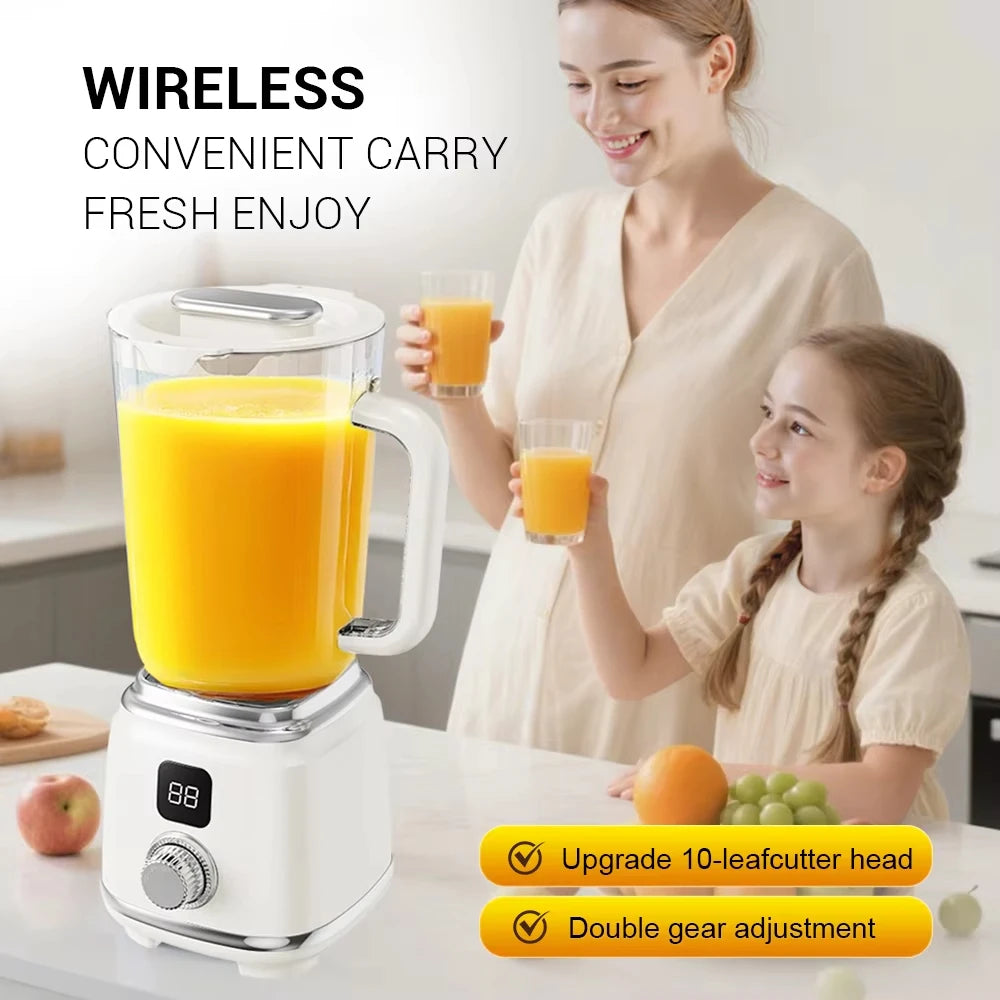 Electric Portable Juicer Fresh Fruit Mixer 10 Blades 600ML Multifunctional Juicer Ice Crusher Smoothie Blender Home Kitchen Tool Quake