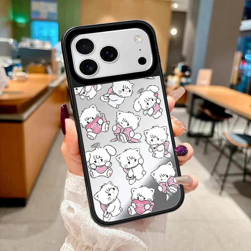 6090492 Mirror Surface Magnetic Phone Case Cover for IPhone 13 14 15 16 17 18 Pro Max Case Multicolor Quake