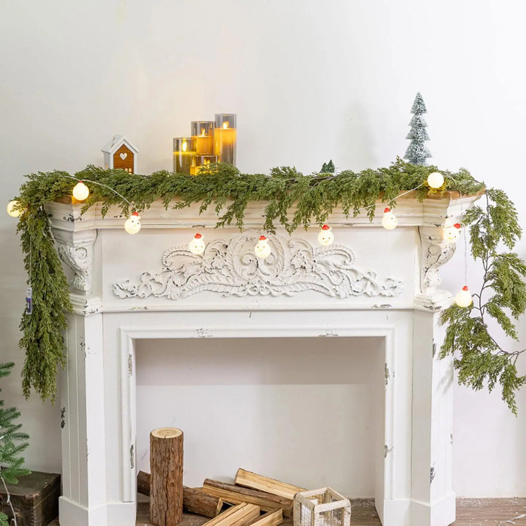 Christmas Artificial Cypress Leaf Vine Decorative Rustic Lifelike for Wedding Backdrop Arch Decor Accessories Multifunctional Quake