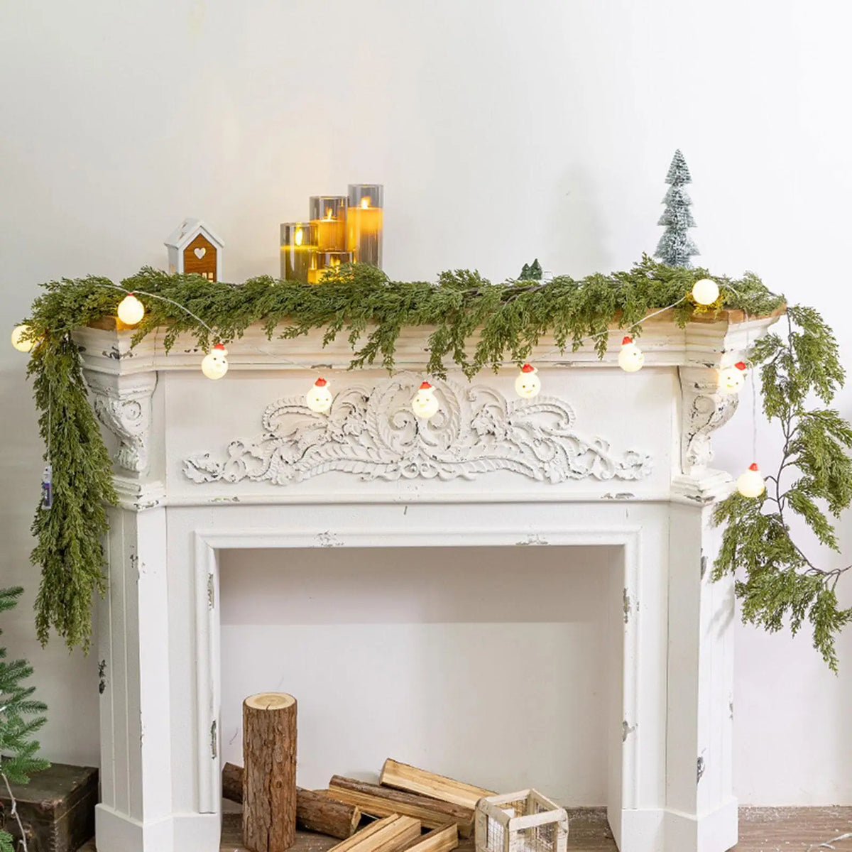 Christmas Artificial Cypress Leaf Vine Decorative Rustic Lifelike for Wedding Backdrop Arch Decor Accessories Multifunctional Quake