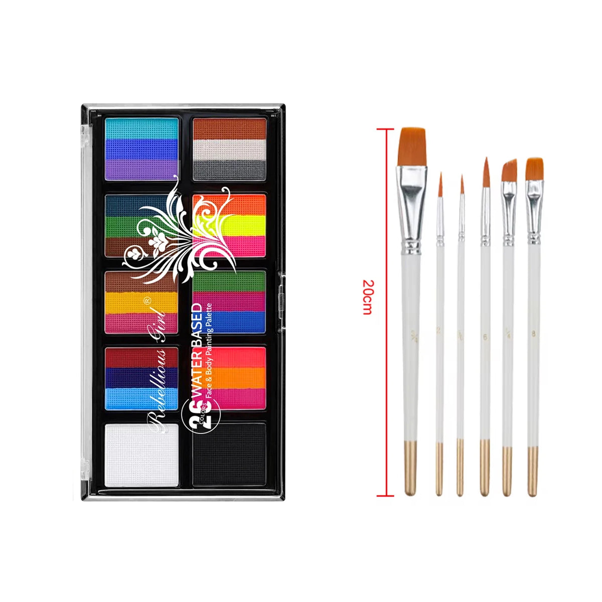 Body Face Painting Kit for Kids Adults,10 Color Face Makeup Palette with Brush,Halloween Carnival Artist Cosplay Art Party Quake with 6Brush
