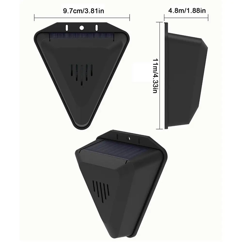 Solar Bird Repeller Outdoor Animal Deterrents Waterproof with 13 Sound Modes for Garden Yard Patio Farmhouse Courtyard Quake Black No Plug