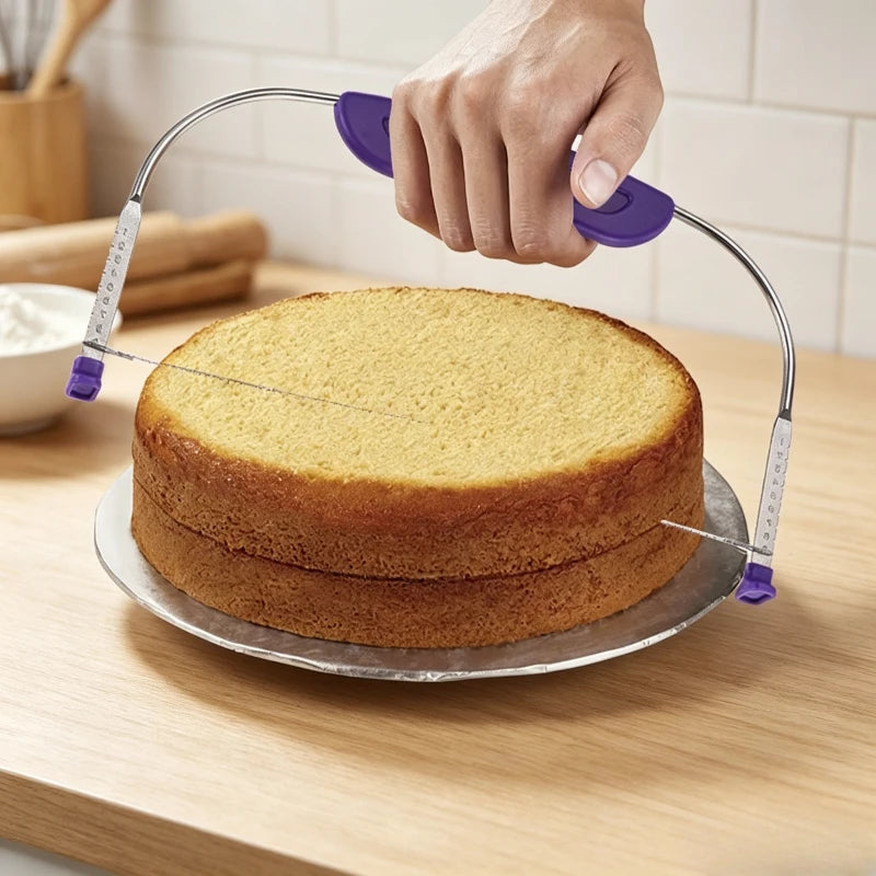 Adjustable Cake Leveler Slicer Stainless Steel Wire Bread Cutter DIY Toast Layer Slicing Tool for Home Baking Quake