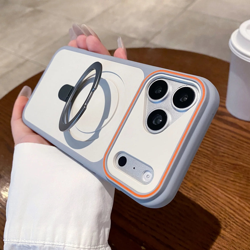 360-degree rotating magnetic suction phone case for iPhone14 15, 16, 17 ProMax / Pro compatible MagSafe wireless charging Case Quake