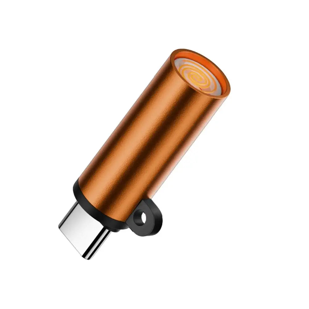 Type-C Mini Windproof Heating Wire Electronic Matchless Lighter Portable Outdoor Small Flame Starter Quake orange