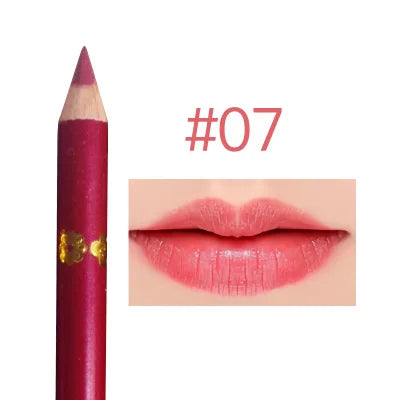YALAIYI 12-color Lip Liner Pencil Waterproof and Colorfast for Beginners Easy To Use Lip Liner Pen Lip Liners Foggy Color Quake 7