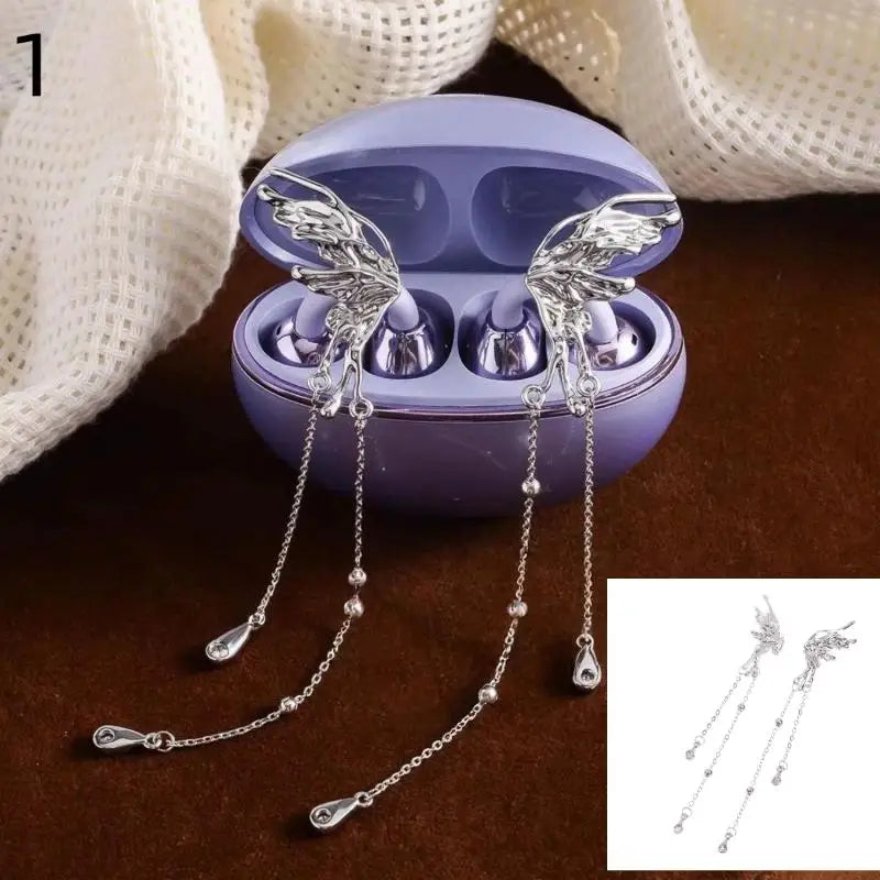 DIY Headphone Decor Clips, Removable Zircon Diameter Buckle Ornaments, Easy Install Earbud Decoration For Wireless Headphones Quake Style01