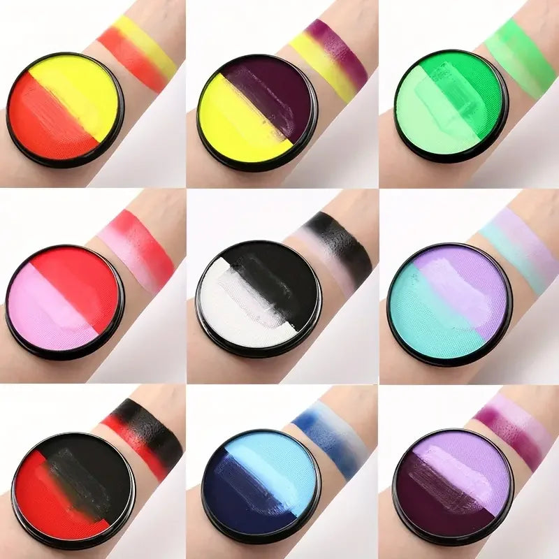 30g Double Color Water Based Body Face Paint DIY Body Painting For Cosplay Festival Opera Halloween Party Face Painting Makeup Quake