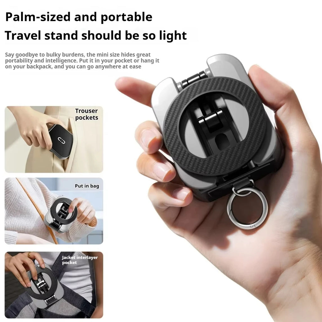 Magnetic Phone Stand Mount Foldable Extendable Portable Travel Holder for Desk Airplane Train Magnet Travel Phone Holder Quake