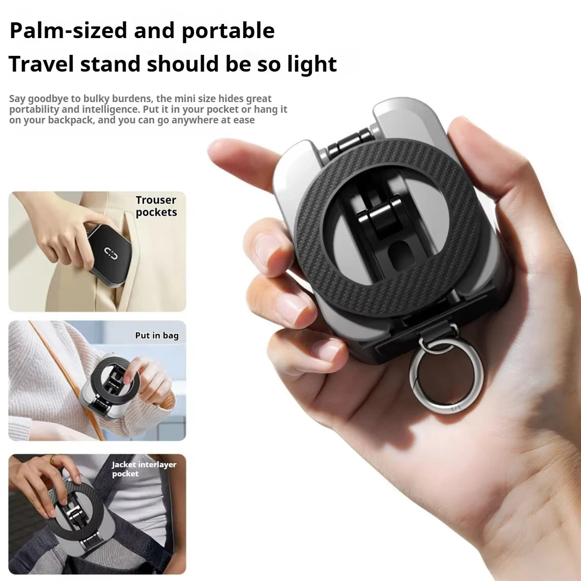 Magnetic Phone Stand Mount Foldable Extendable Portable Travel Holder for Desk Airplane Train Magnet Travel Phone Holder Quake
