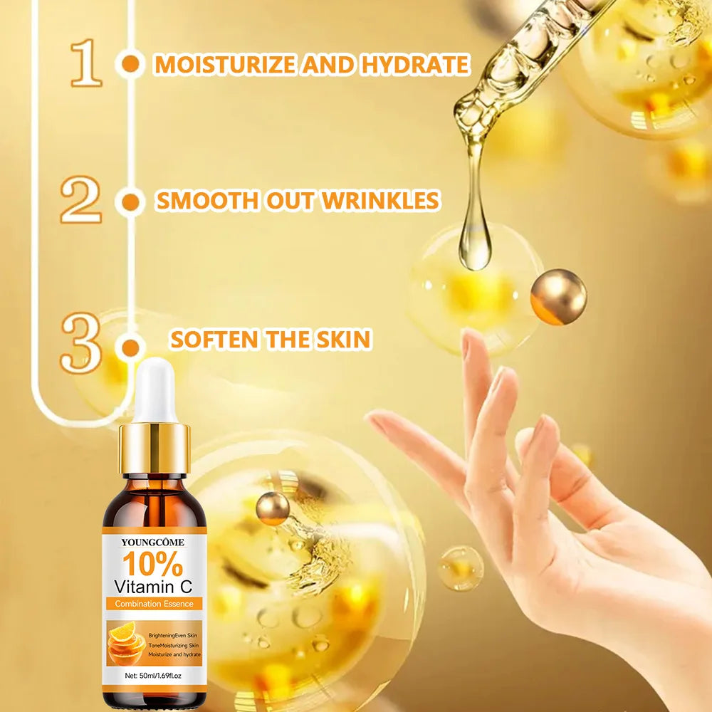 Vitamin C Facial Essence Contains Hyaluronic Acid Dark Spot Remover Repair Anti-aging Essence Facial Skin Care Repair Collagen Quake