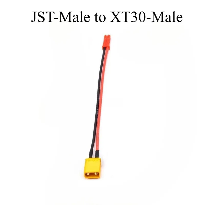 RC Battery Adapter Cable XT60 XT30 T-Plug to JST Male/Female Connector 20AWG Silicone Wire for FPV Drone Airplane Car Parts Quake JST-M to XT30-M 3PCS 60CM